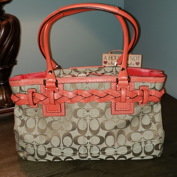 Coach Hampton Signature Jacquard Tote Handbag - Picture 4 of 8